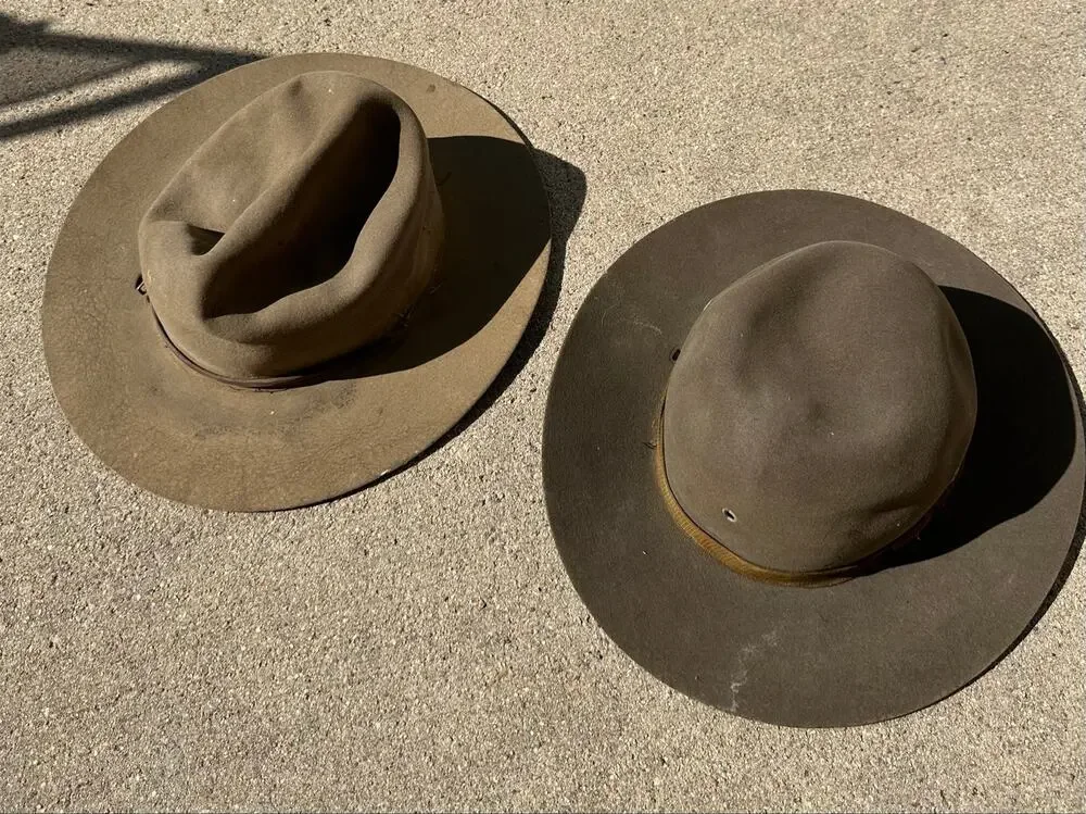 Vintage Distressed Cowboy Hats Lot of 2